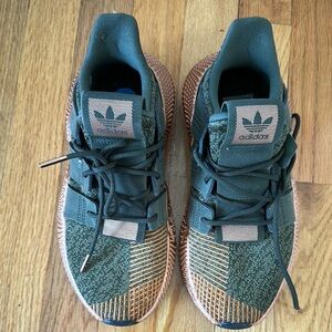 Adidas Kids Green and Tan Sneakers